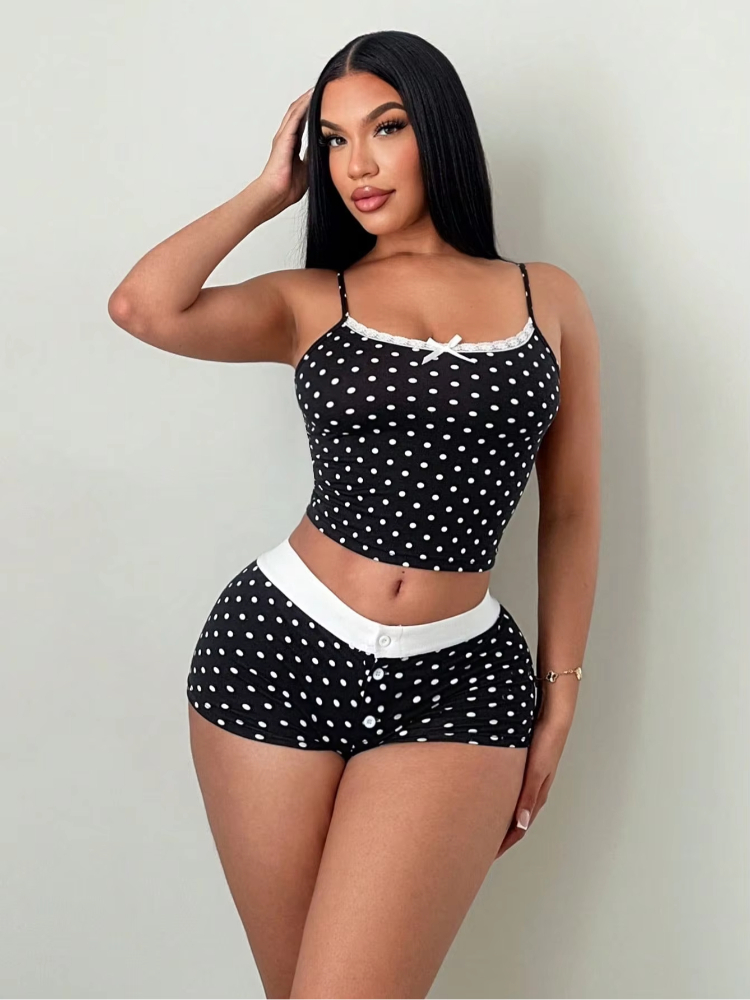 American Fashion Polka Dot Pri - Women'S Fashion Vest Tops review and price