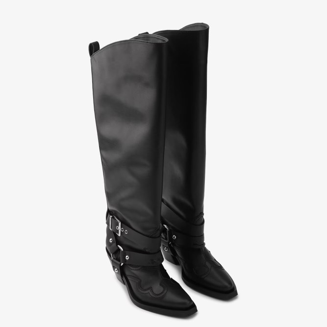 Women's Black Leather Knee Hig - Women'S Fashion Knee High Boots review and price